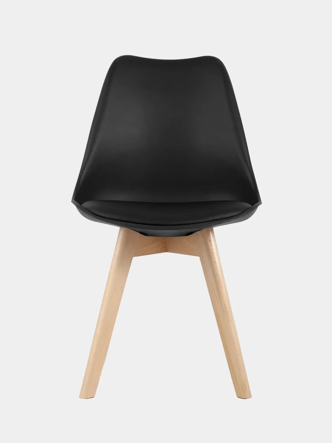 Черный стул кухонный Eames с мягким сиденьем, комплект 1шт, 2шт, 4шт (белый, черный)