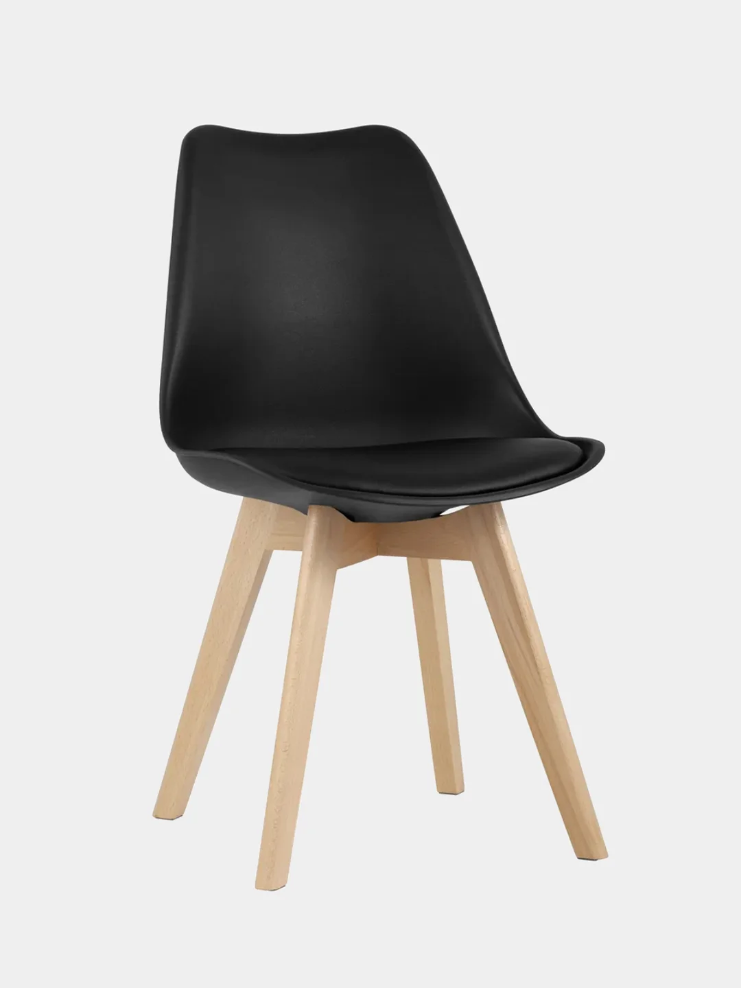 Черный стул кухонный Eames с мягким сиденьем, комплект 1шт, 2шт, 4шт (белый, черный)