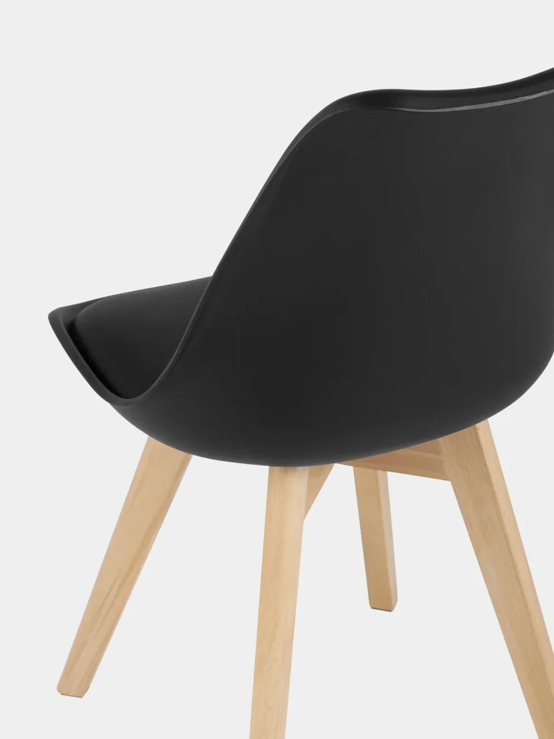 Черный стул кухонный Eames с мягким сиденьем, комплект 1шт, 2шт, 4шт (белый, черный)