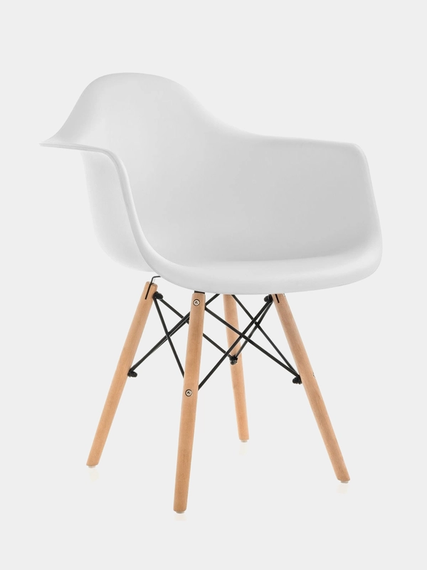 Стул пластиковый с подлокотниками Eames комплект 1шт, 2шт. Черный, Белый, Серый