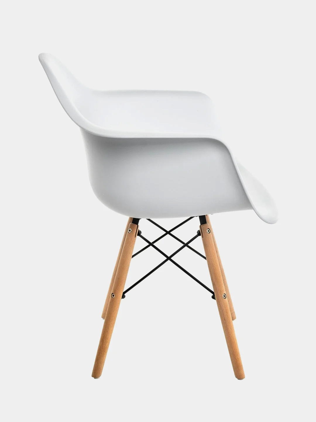 Белый стул пластиковый с подлокотниками Eames комплект 1шт, 2шт. Черный, Белый, Серый