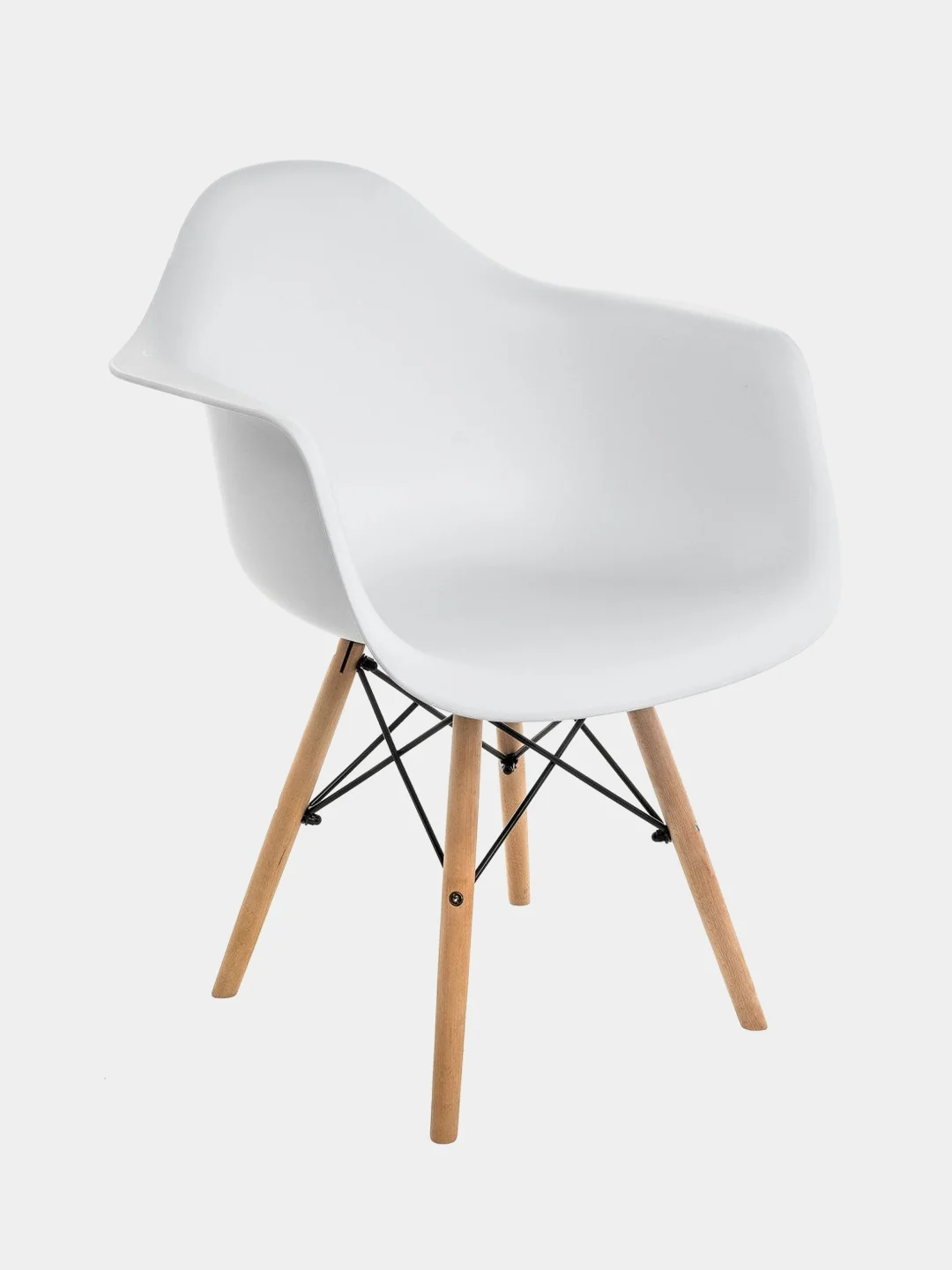 Белый стул пластиковый с подлокотниками Eames комплект 1шт, 2шт. Черный, Белый, Серый