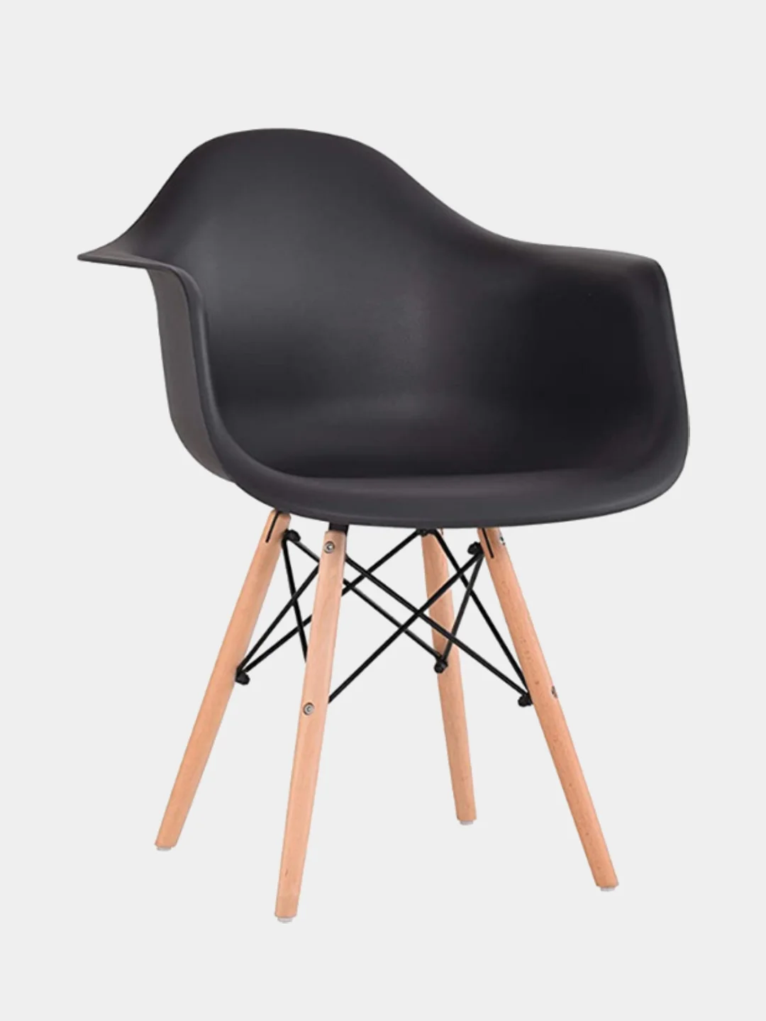 Черный стул пластиковый с подлокотниками Eames комплект 1шт, 2шт. Черный, Белый, Серый
