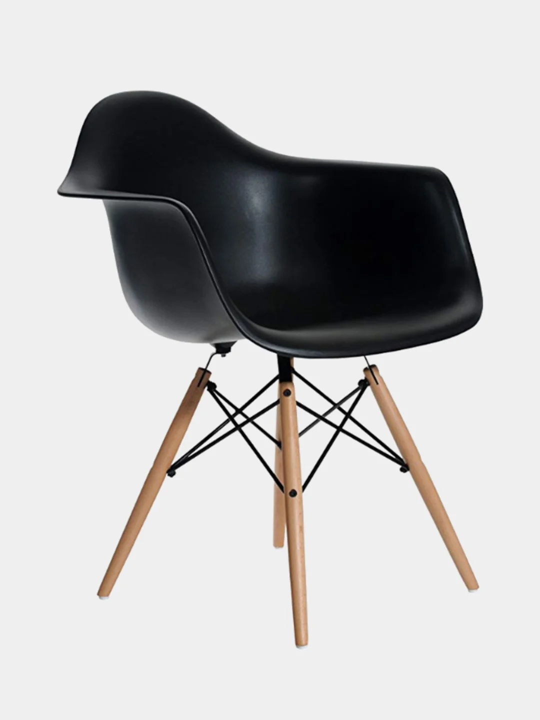 Черный стул пластиковый с подлокотниками Eames комплект 1шт, 2шт. Черный, Белый, Серый