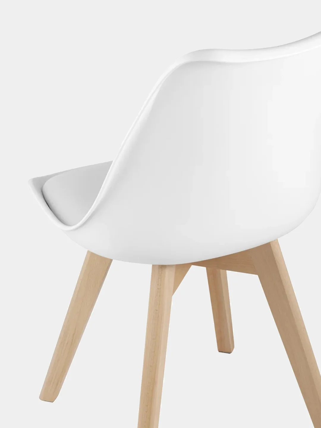 Белый стул кухонный Eames с мягким сиденьем, комплект 1шт, 2шт, 4шт (белый, черный)