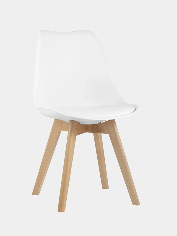 Стул кухонный Eames с мягким сиденьем, комплект 1шт, 2шт, 4шт (белый, черный)
