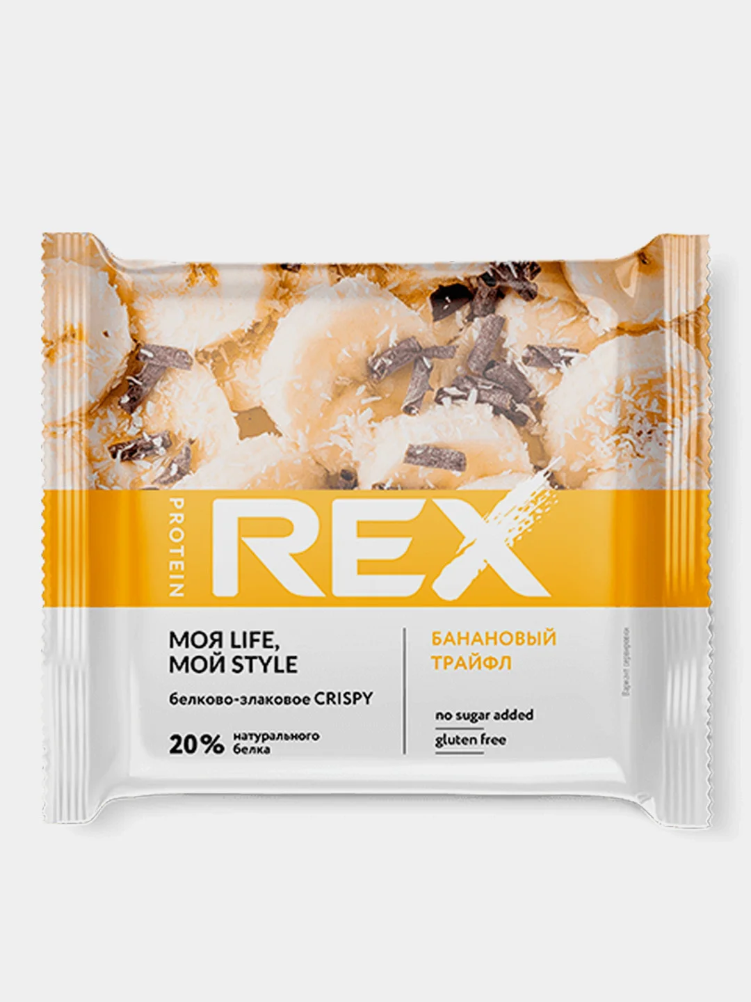 Протеиново-злаковый хлебец ProteinRex Crispy, банановый трайфл, без сахара, 190 ккал, 55 г