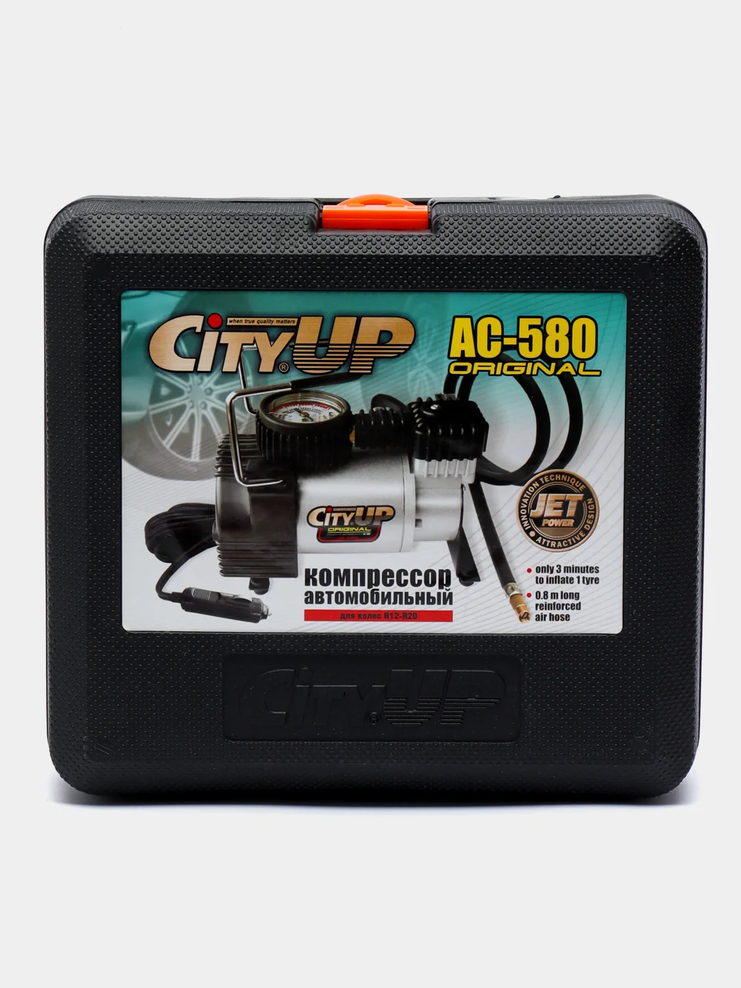 Компрессор автомобильный CityUP AC-580 original Tornado, кейс, 35 л/мин, 10 Атм, 150 Вт