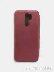 Багровый чехол книжка для Xiaomi Redmi 9