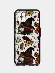 Тёмно-бордовый чехол с рисунком на Realme 8i и Realme Narzo 50 4G (Реалми 8i и Реалми Нарзо 50 4G)