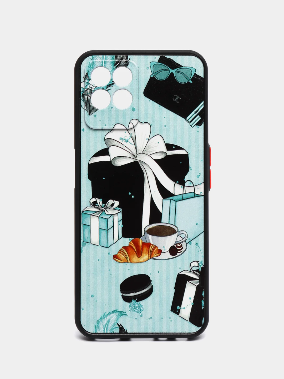Бирюзовый чехол с рисунком на Realme 8i и Realme Narzo 50 4G (Реалми 8i и Реалми Нарзо 50 4G)