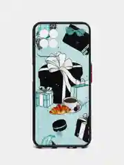 Бирюзовый чехол с рисунком на Realme 8i и Realme Narzo 50 4G (Реалми 8i и Реалми Нарзо 50 4G)