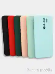 Бирюзовый чехол силиконовый Xiaomi Redmi Note 8 PRO с защитой камер, закрытым низом и бархатом