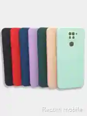 Бирюзовый чехол для Xiaomi Redmi Note 9, матовый, силиконовый, с закрытым низом и бархатом внутри