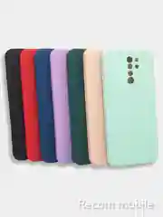 Бирюзовый чехол для Xiaomi Redmi 9 матовый, силиконовый, с закрытым низом и бархатом внутри