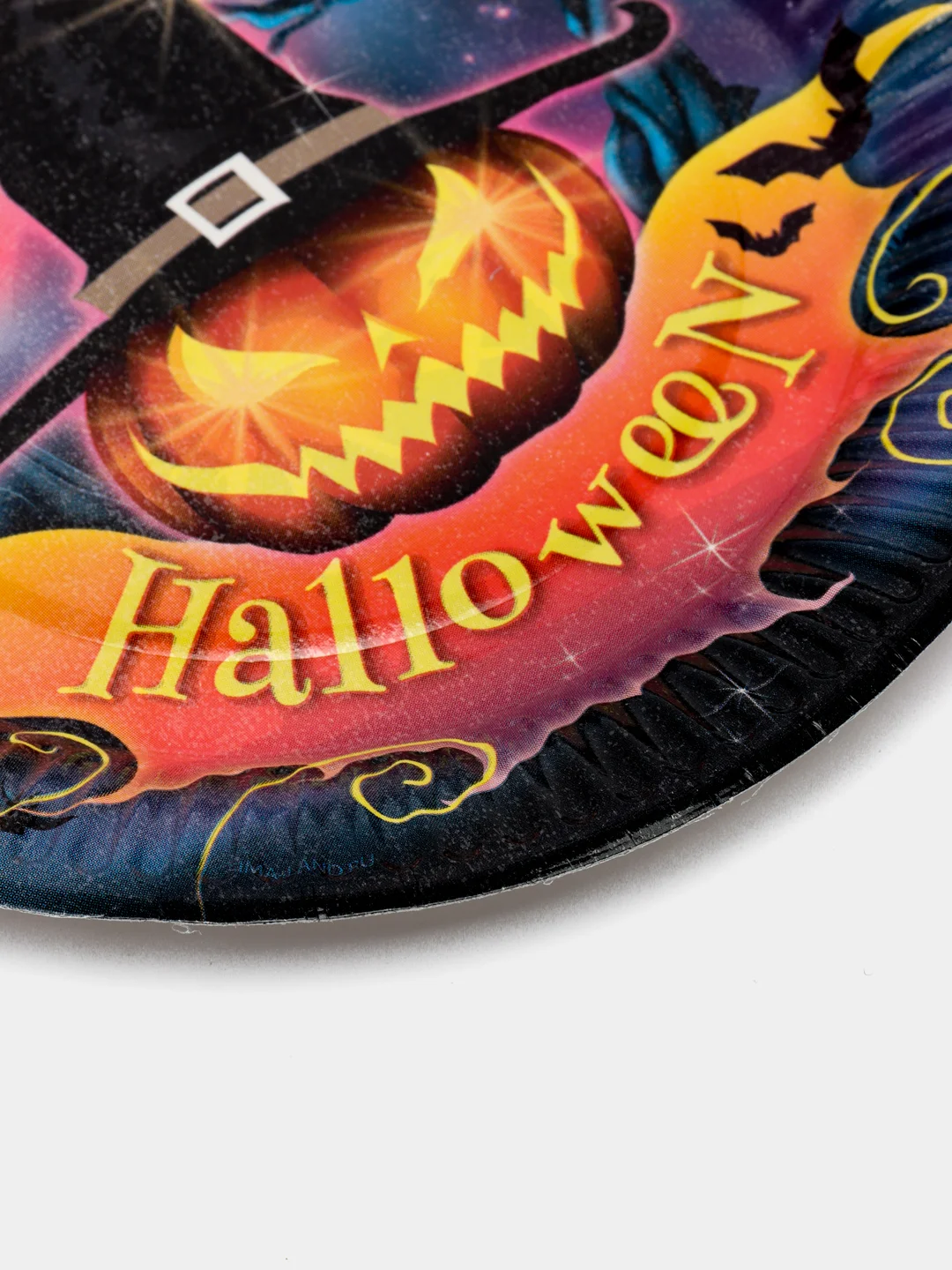 Синий тарелка бумажная , салфетки на Хэллоуин "Happy Halloween", 18 см, набор из 6 штук