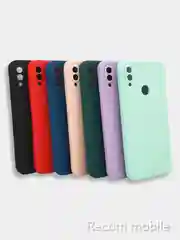 Чехол силиконовый Xiaomi Redmi Note 7 матовый с защитой камер, закрытым низом и бархатом