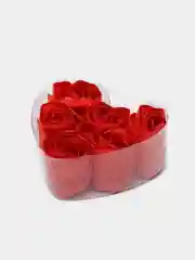 Красный мыльные розы "Сердце" в подарочной коробке с бантом: цветы, которые не завянут