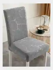 Серебряный чехол на стул с узором, на резинке, двух размеров