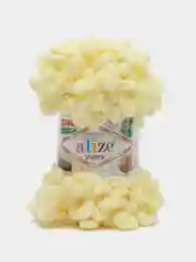 Светло-жёлтый пряжа Alize Puffy, петельки большие, микрополиэстер, 100 г, 9 м