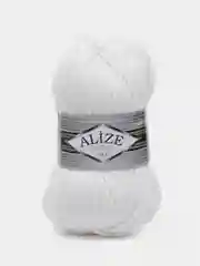 Белый пряжа Alize Superlana maxi(суперлана макси) 25% шерсть,75% акрил,100г/100м