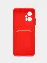 Красный чехол XIAOMI POCO X4 GT / REDMI NOTE 11T PRO  с отделением для пластиковой карты