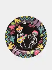 Черный тарелка бумажная , салфетки на Хэллоуин "Happy Halloween", 18 см, набор из 6 штук
