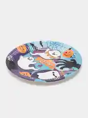 Голубой тарелка бумажная , салфетки на Хэллоуин "Happy Halloween", 18 см, набор из 6 штук