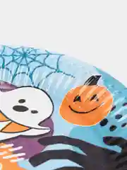 Голубой тарелка бумажная , салфетки на Хэллоуин "Happy Halloween", 18 см, набор из 6 штук