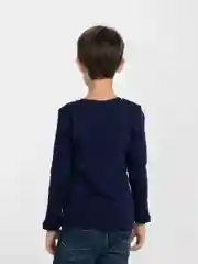 Темно-синий лонгслив, толстовка, для мальчика утепленный, 4-8 лет, 100% хлопок
