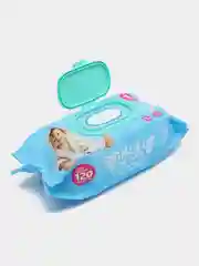 Голубой влажные салфетки детские Angel Nature 120 шт