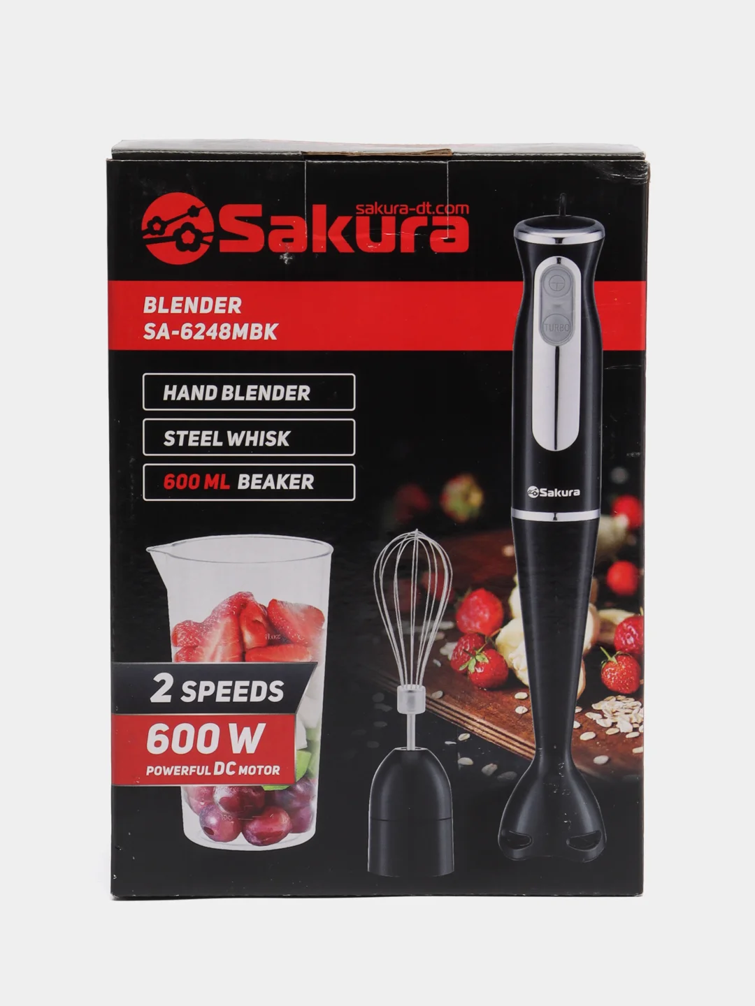 Красный блендерный набор Sakura SA-6248MR венчик, стакан