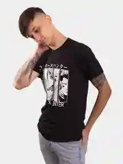 Шоколадный футболка мужская по аниме "Атака титанов", Evangelion, Hunter, светящаяся