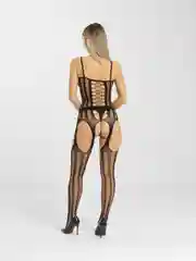Индиго эротический комбинезон, в сетку, женский