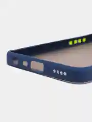 Темно-синий чехол пластиковый Realme C35 / Реалми С35 матовый, с цветными кнопками