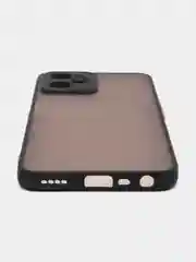 Темно-синий чехол пластиковый Realme C35 / Реалми С35 матовый, с цветными кнопками