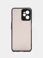Темно-синий чехол пластиковый Realme C35 / Реалми С35 матовый, с цветными кнопками