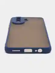 Темно-синий чехол Huawei Nova Y70, Хуавей Нова У70 пластиковый, матовый, с цветными кнопками