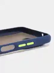 Темно-синий чехол Huawei Nova Y70, Хуавей Нова У70 пластиковый, матовый, с цветными кнопками