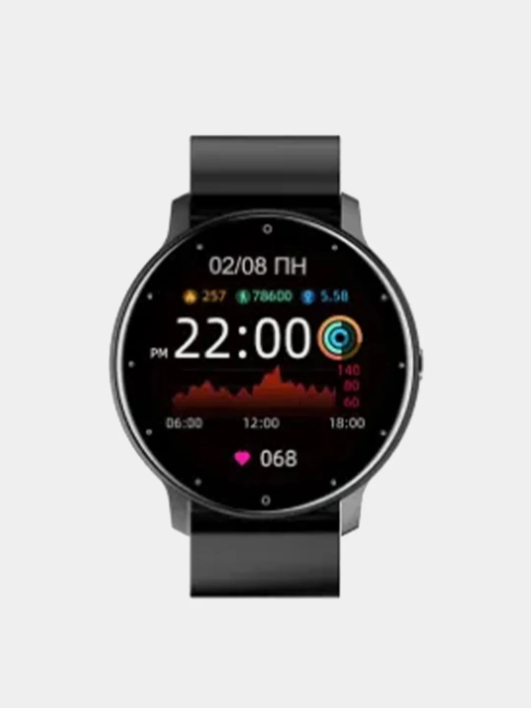 Черный умные смарт-часы Smart Watch ZL02=