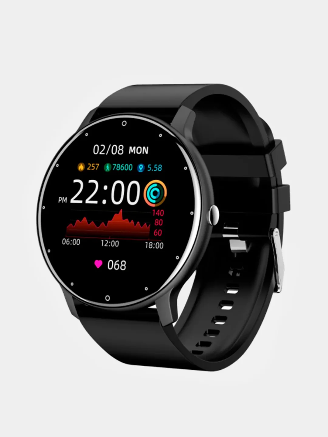 Черный умные смарт-часы Smart Watch ZL02=