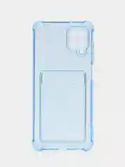 Голубой чехол для Samsung Galaxy (Самсунг Галакси) A50, Note20, S21, S22 с карманом для карт