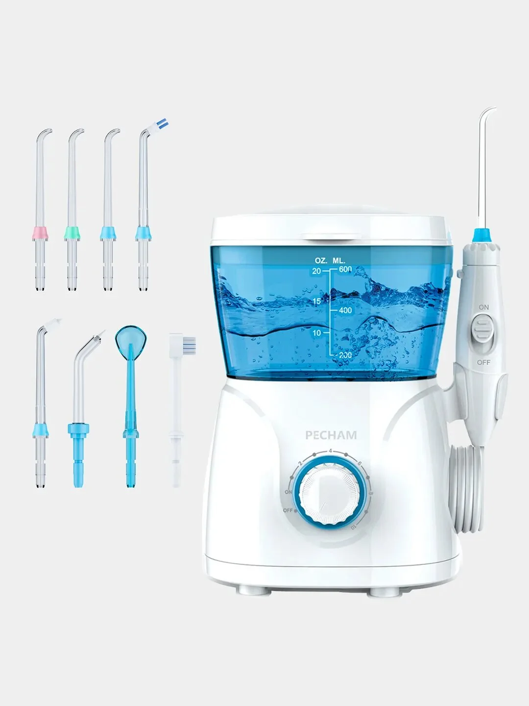 Ирригатор полости рта PECHAM Professional White Edition, стационарный, 8 насадок