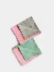 Розовый кухонная тряпка из микрофибры, впитывающая, двухцветная, 2 штуки, 16 х 27 см
