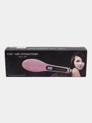 Расческа выпрямитель волос с ионизацией Hair розовый