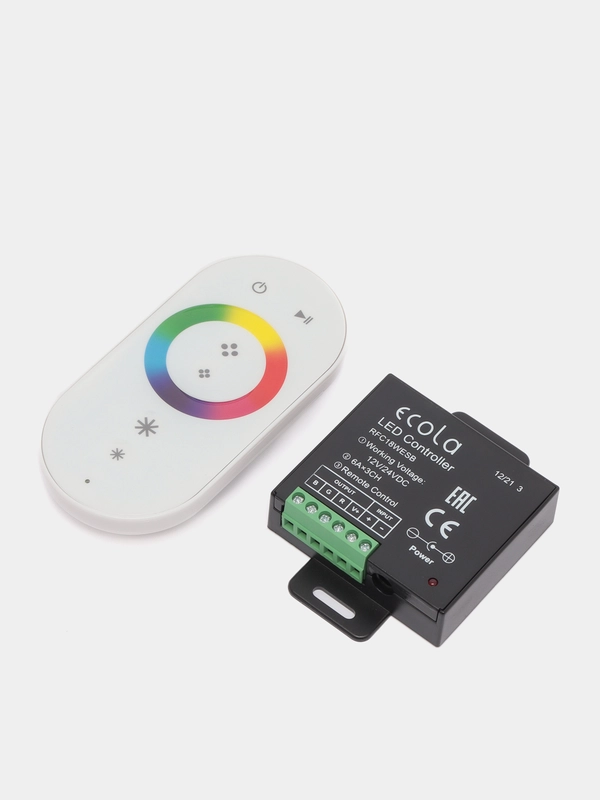 Контроллер для RGB ленты 12V 216W (24V 432W) 18A RGB с белым радиопультом Ecola RFC18WESB