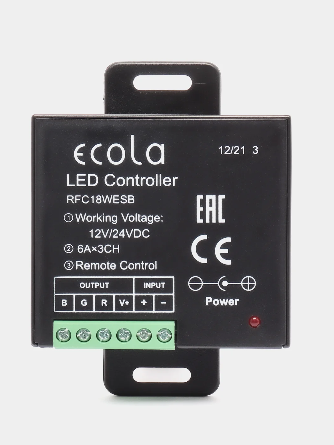 Контроллер для RGB ленты 12V 216W (24V 432W) 18A RGB с белым радиопультом Ecola RFC18WESB