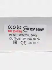 Блок питания для светодиодных лент Ecola B2L200ESB 12V 200W IP20, драйвер