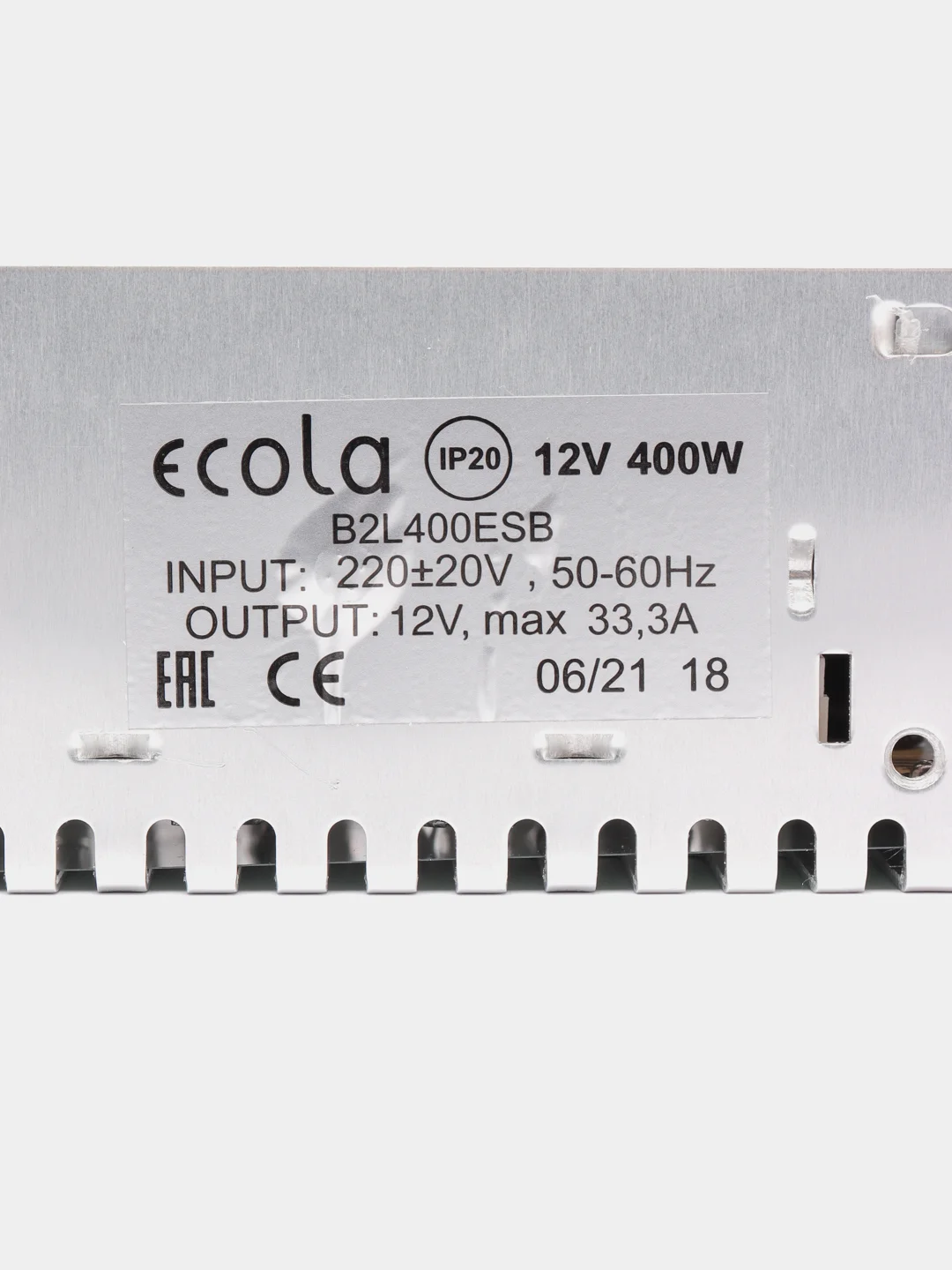 Блок питания для светодиодных лент 12V 400W IP20 вентилятор (интерьерный) Ecola B2L400ESB