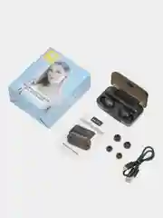 Белый беспроводные наушники TWS F9-5C с повербанком (PowerBank)